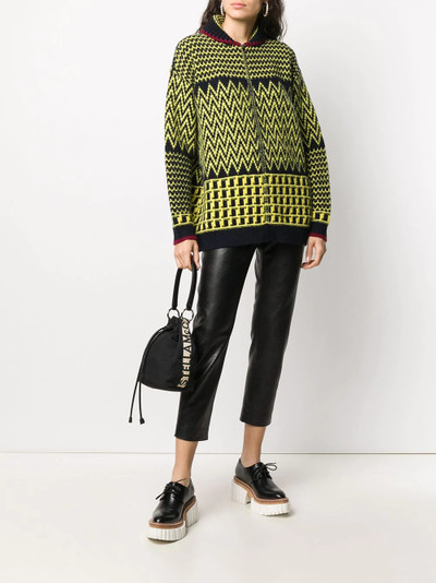 Stella McCartney patterned-knit zipped cardigan outlook