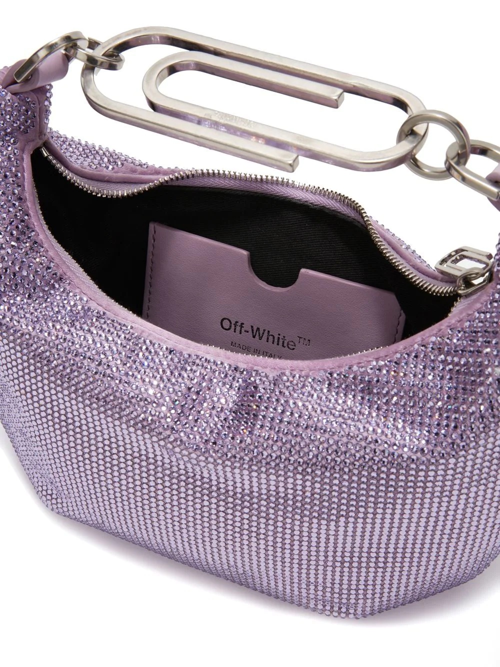 paperclip embellished shoulder bag - 6