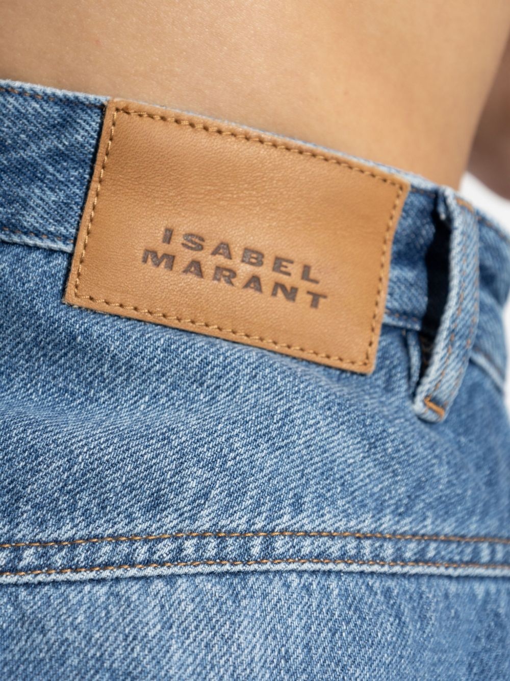 button-fastening denim shorts - 5