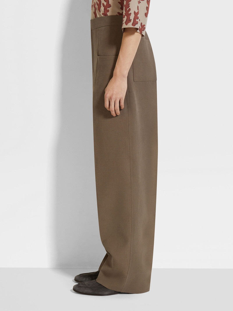 DARK TAUPE OASI LINO PANTS 4