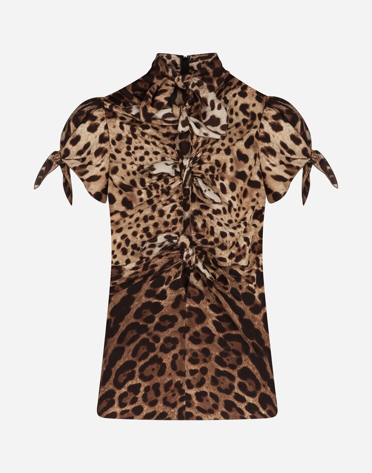 Top in charmeuse with leopard print - 3