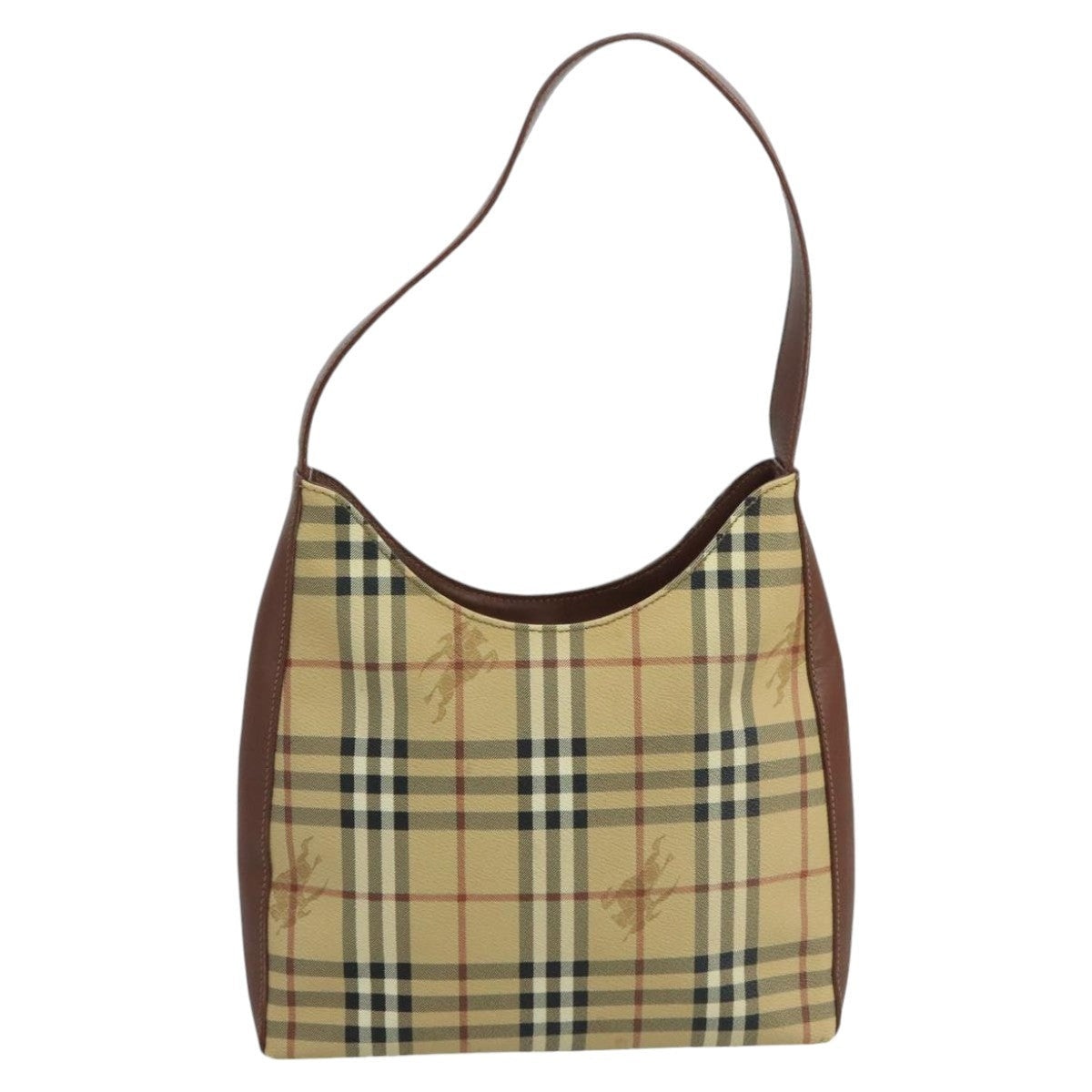 Burberry Nova Check Shoulder Bag Pvc Leather Beige - 3