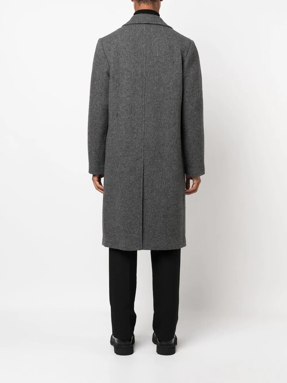 single-breasted wool coat - 4