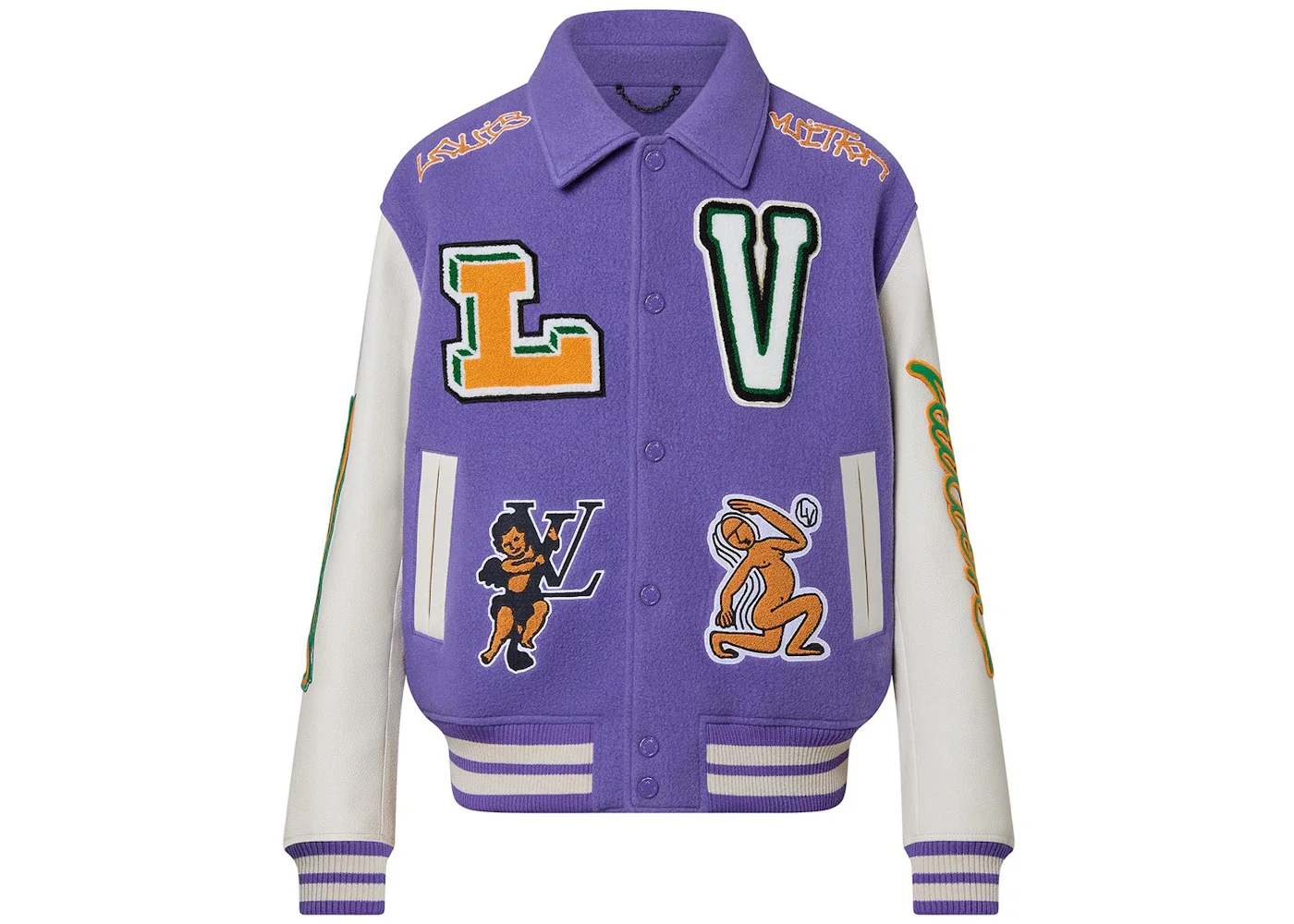 Louis Vuitton Multi-Patches Mixed Leather Varsity Blouson Fig - 1
