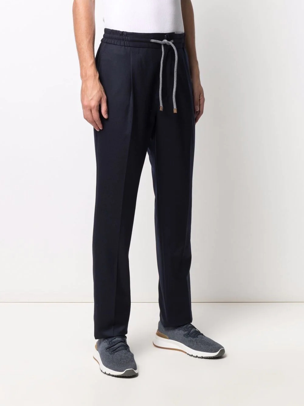 high-rise straight leg wool trousers - 3