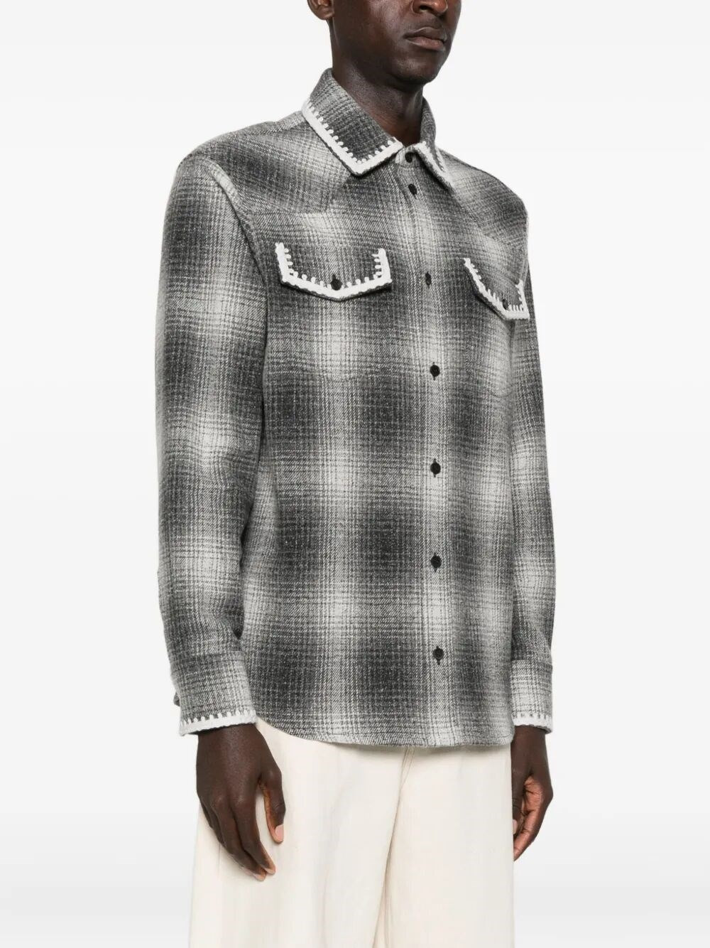 `Journey` Oversize Shirt With Designed `Yokes` Patch Pockets - 4
