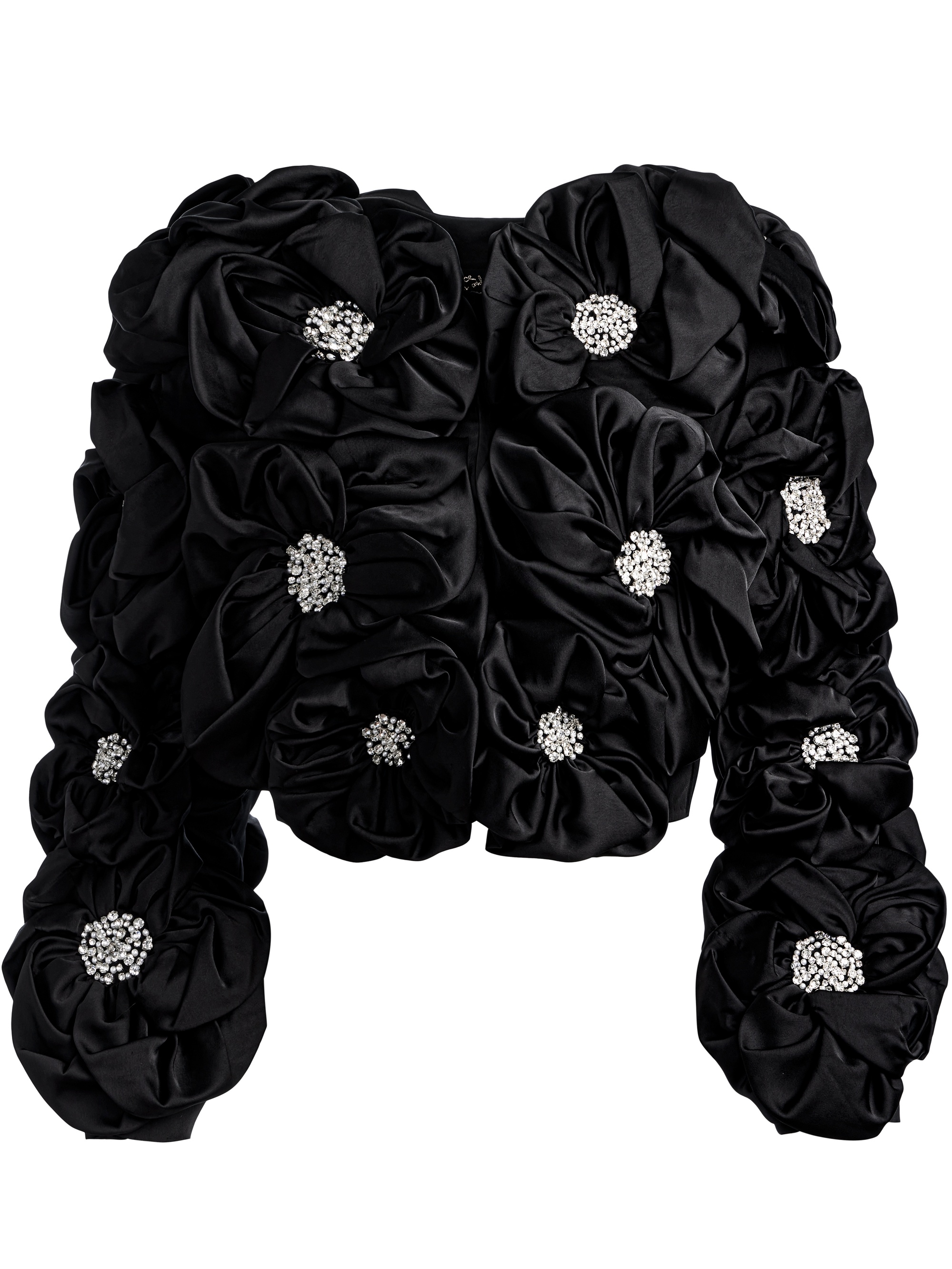 LORNA CROPPED FLORAL APPLIQUE JACKET - 1