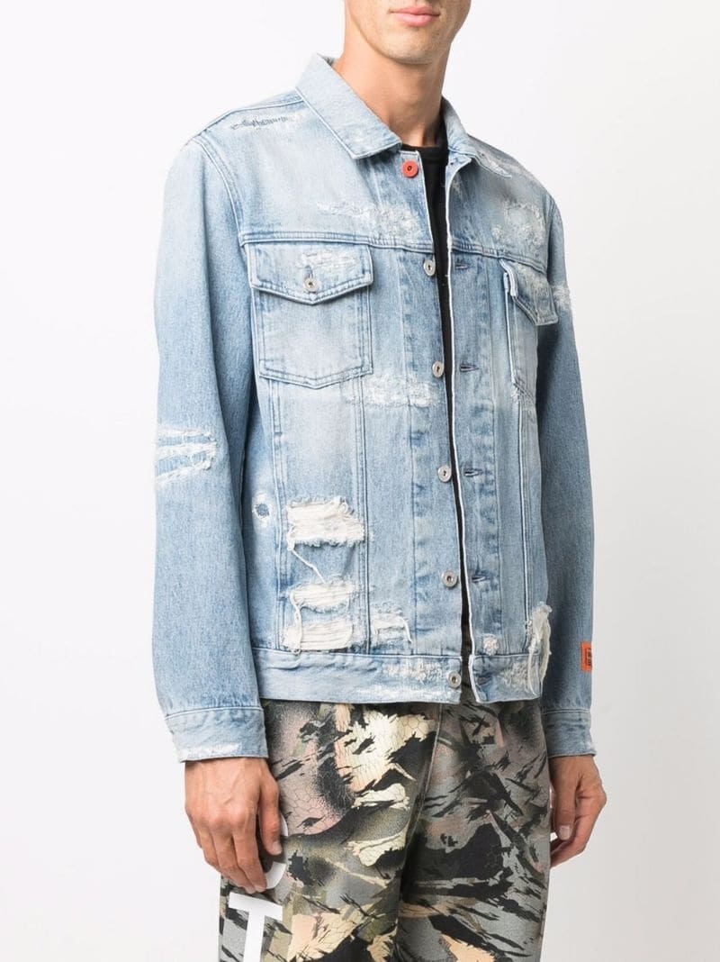 distressed denim jacket - 3