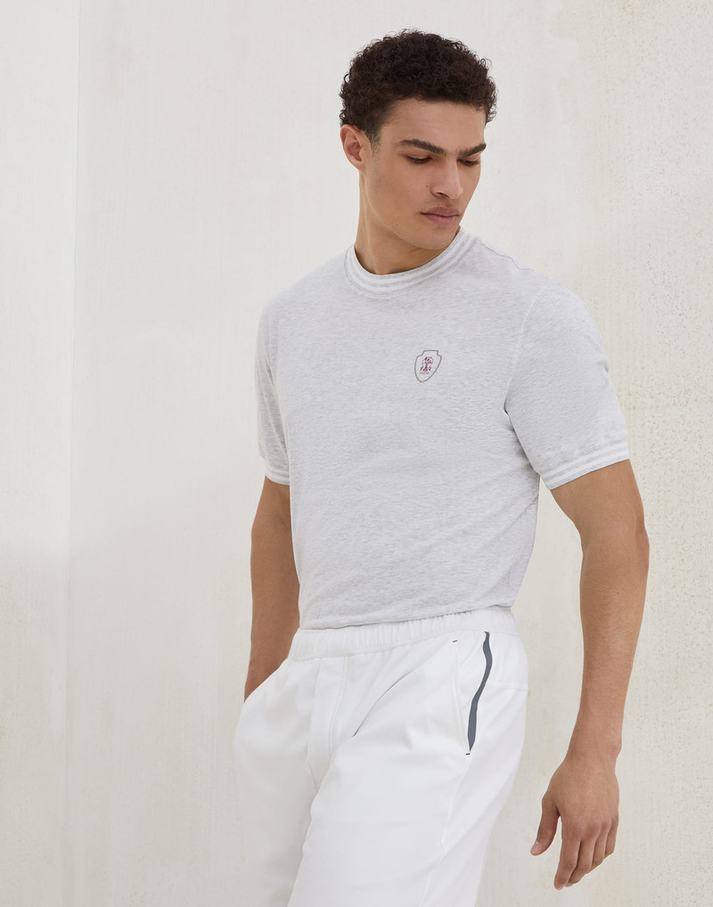 Cotton jersey crew neck T-shirt with logo 4