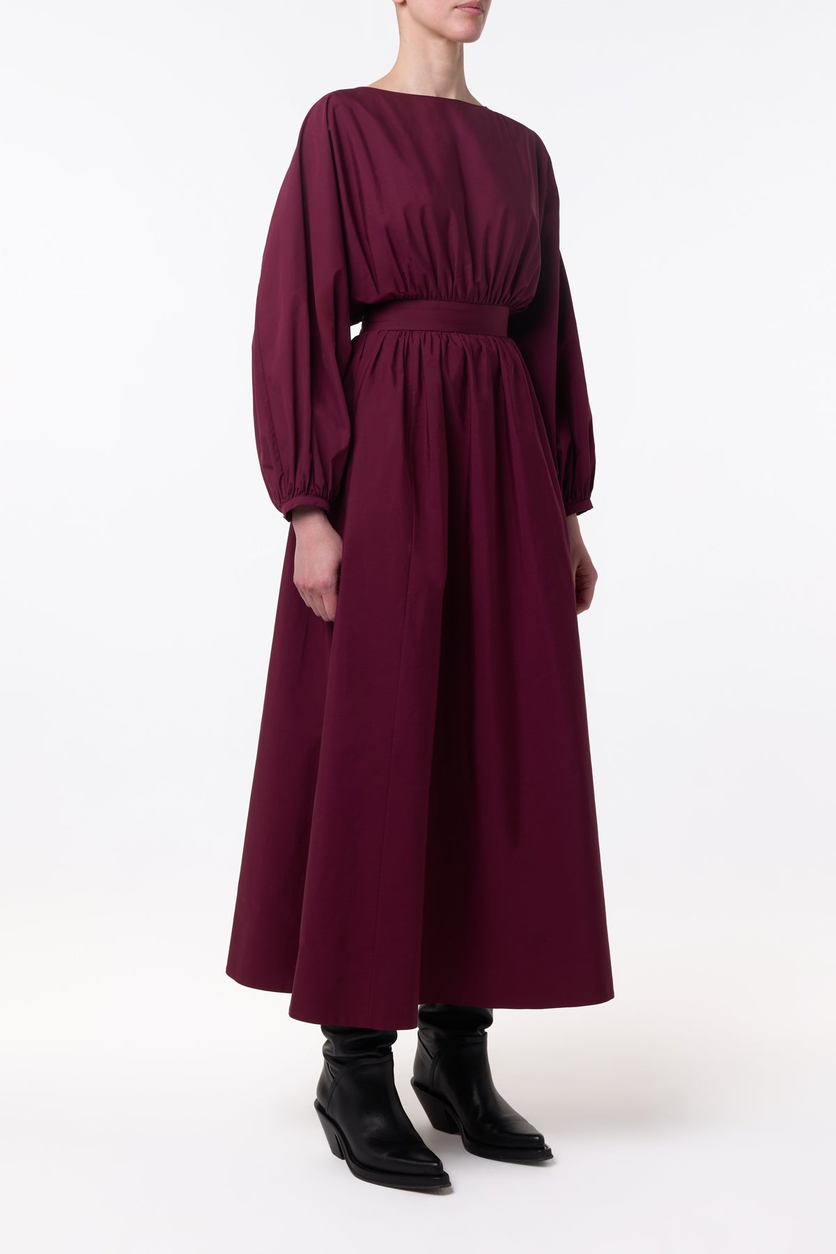 GABRIELA HEARST Ahmose Maxi Dress in Bordeaux Sea Island