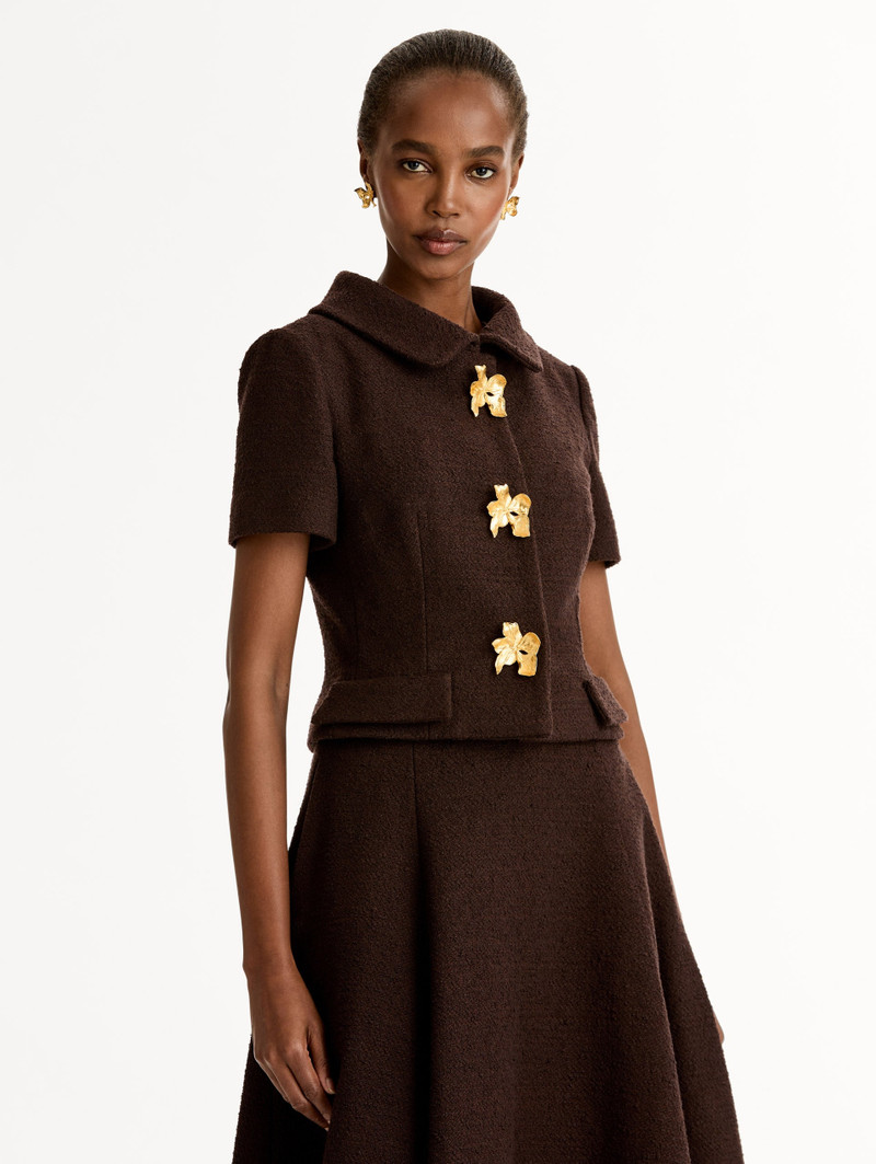 CYCLAMEN BUTTON TWEED JACKET 5
