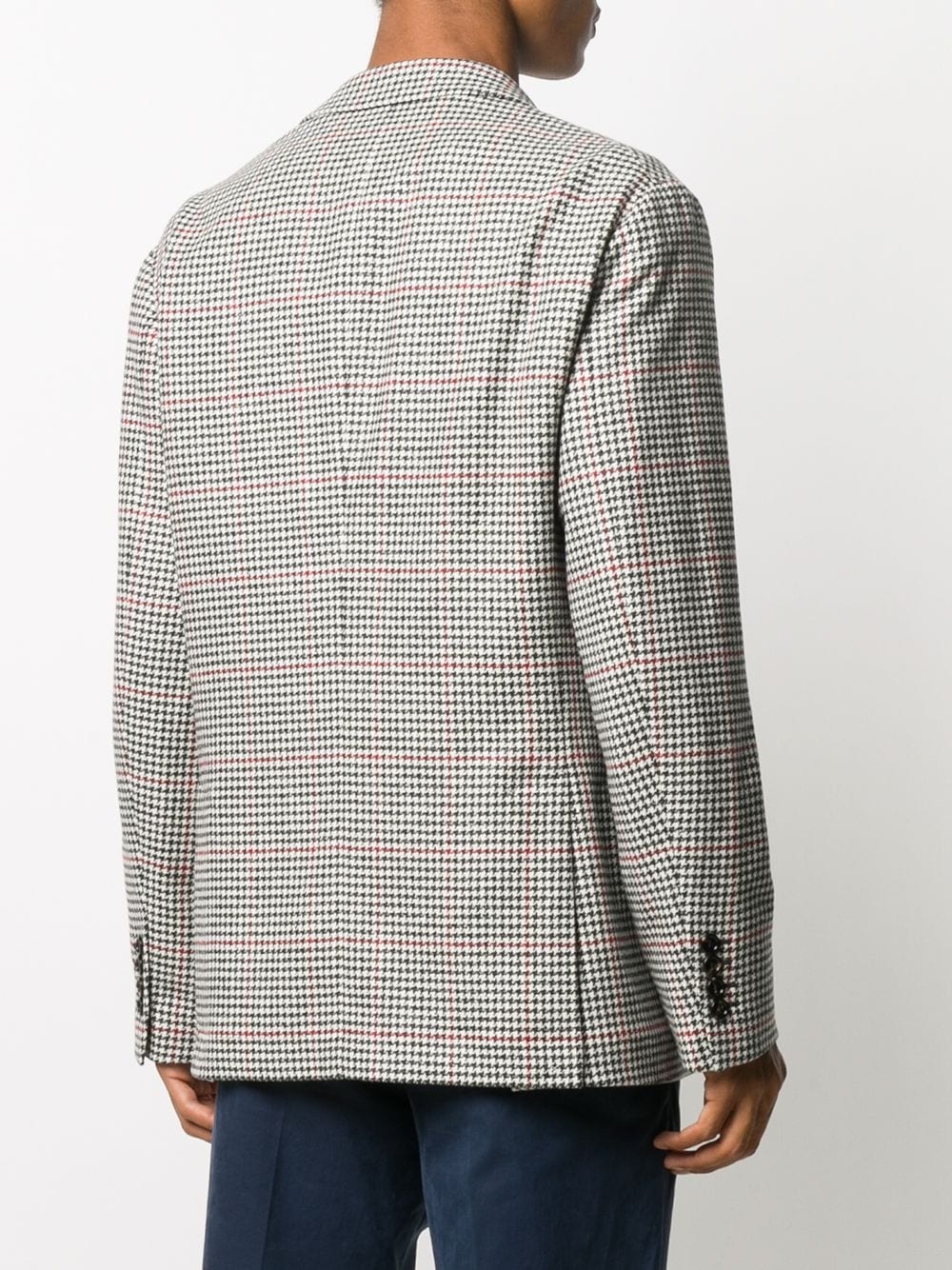 houndstooth single-breasted jacket - 4