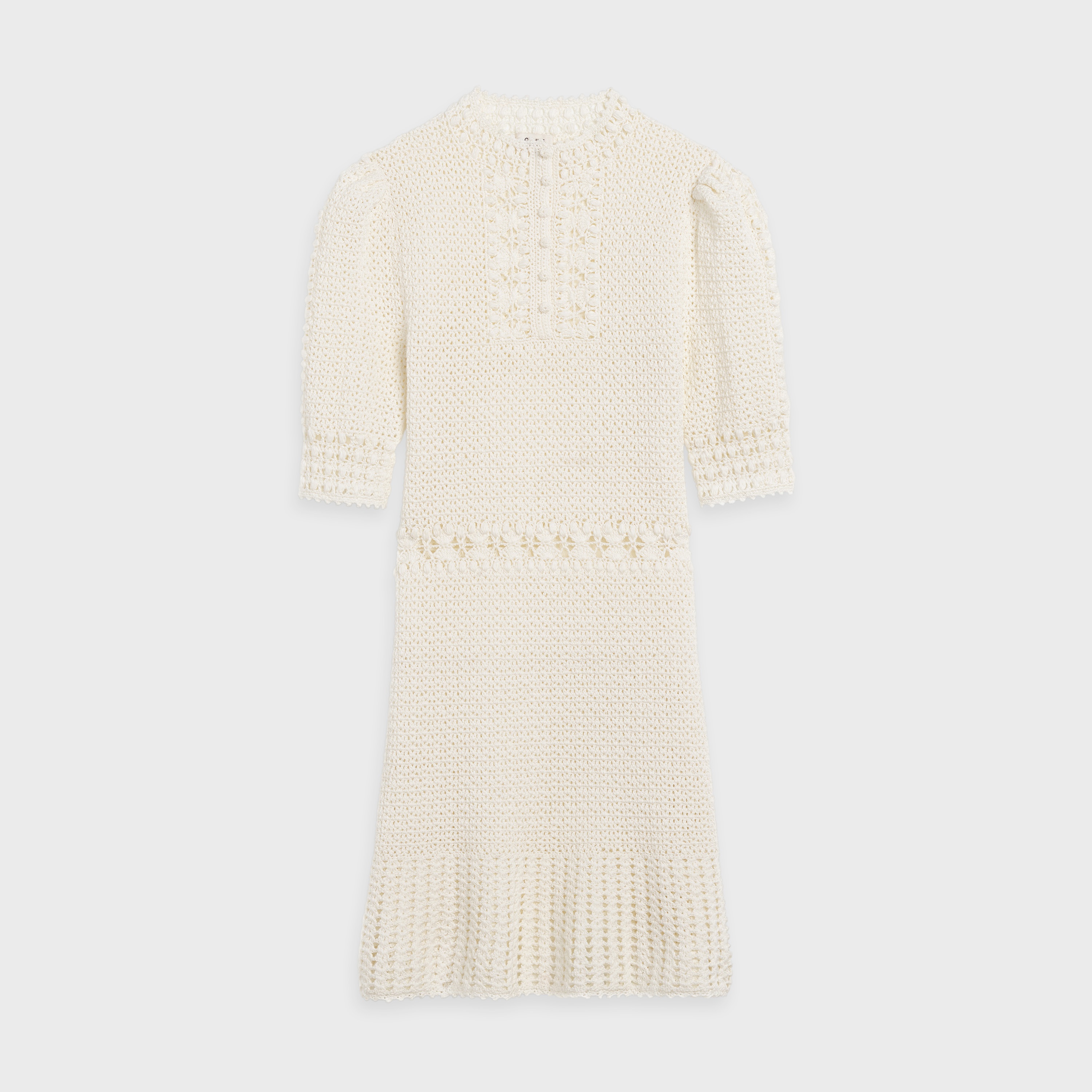 MINI DRESS IN HAND-CROCHETED COTTON - 1