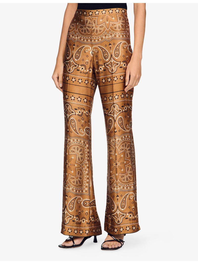 Flared Bandana-Print Woven Trousers 3