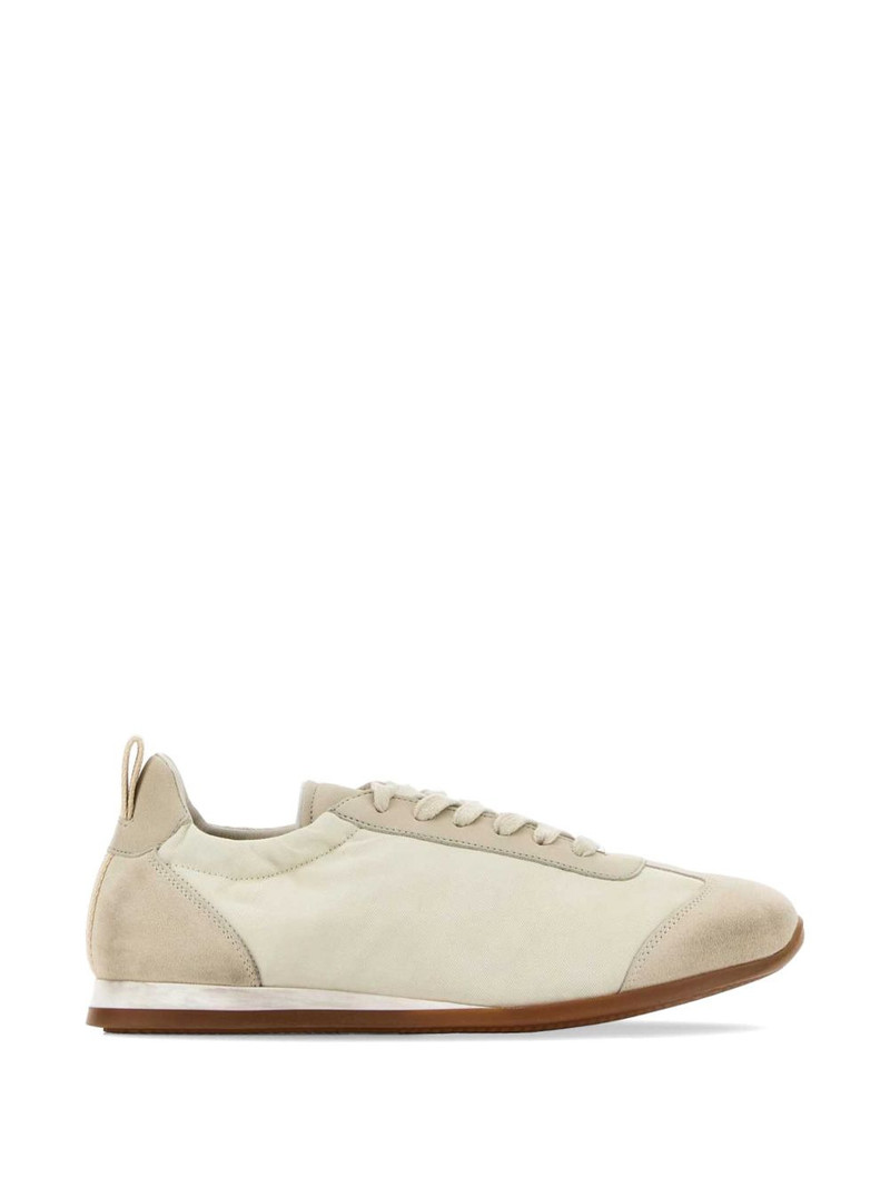 panelled suede-trim sneakers 1