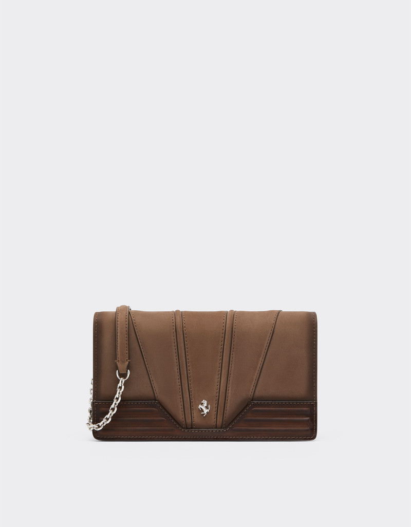 Ferrari GT wallet in shaded nubuck with chain shoulder strap 1