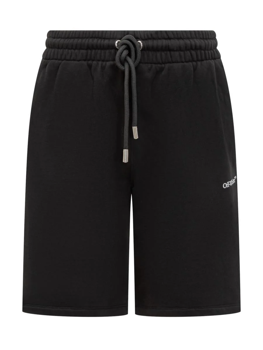 Off-White Off-White Black Cotton Shorts With Logo - 1