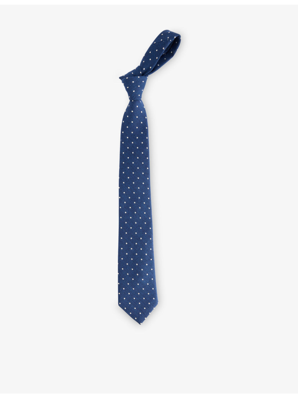 Polka-Dot Pointed-Tip Wool-Silk Tie - 3