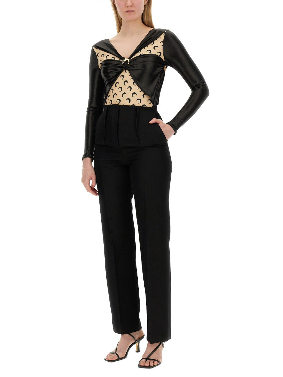 Marine Serre Women Draped Bodysuit - 2