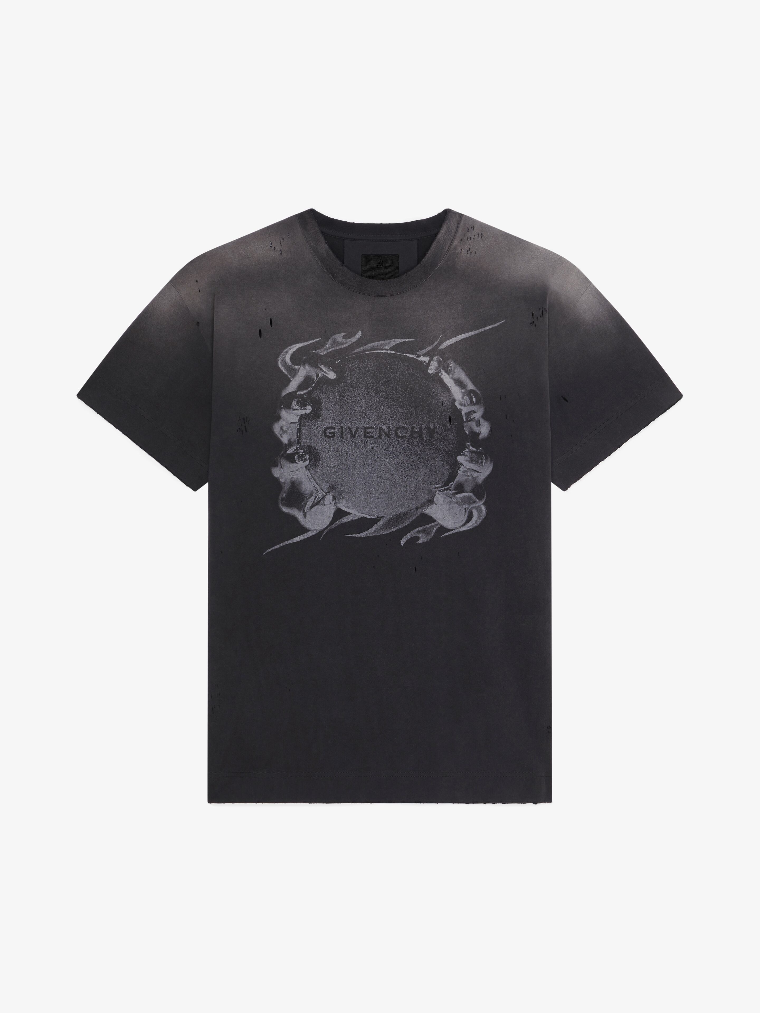 CASUAL FIT T-SHIRT IN COTTON WITH GIVENCHY RING PRINT - 1