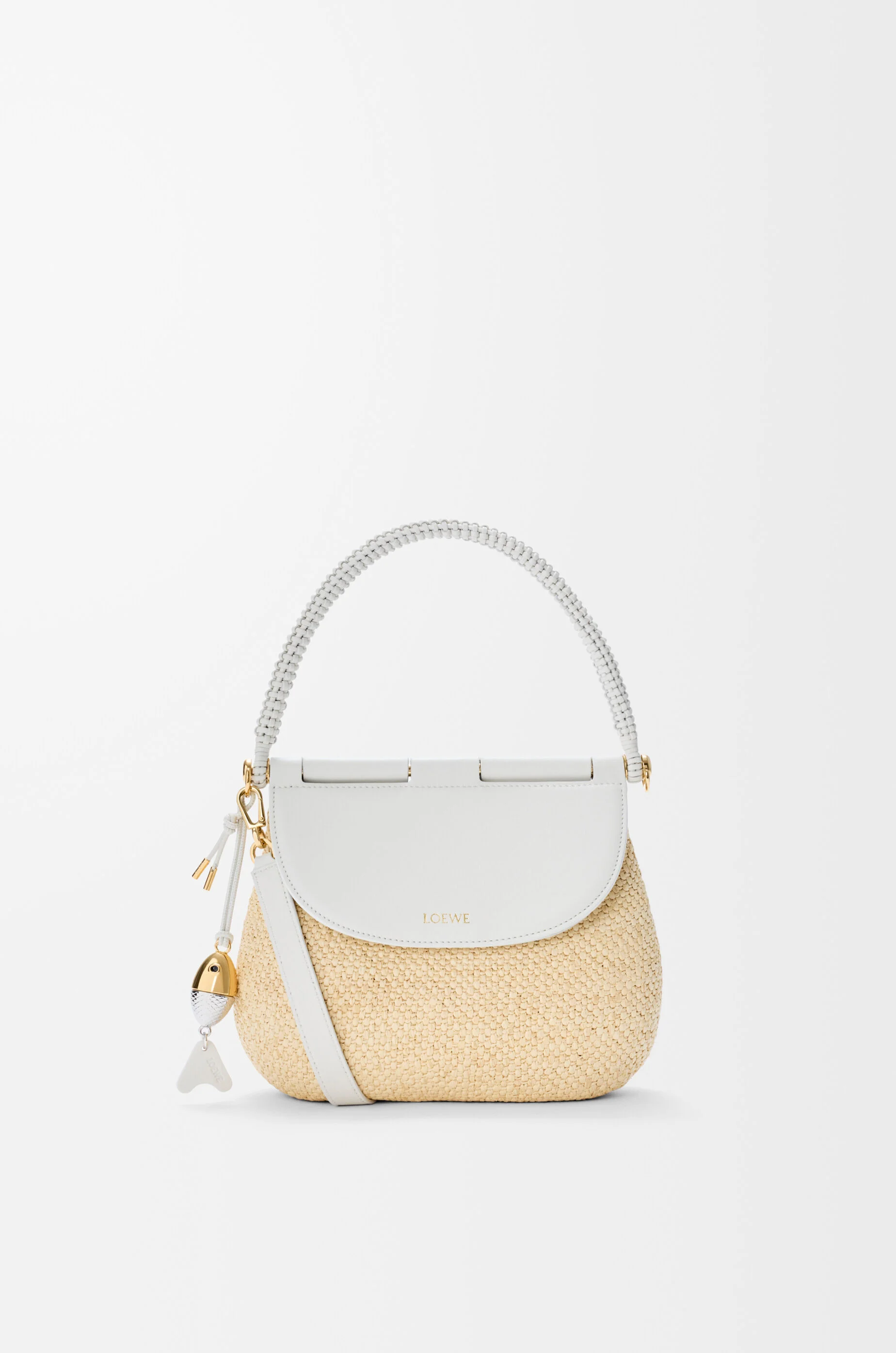Medium Pescador bag in raffia and calfskin - 1