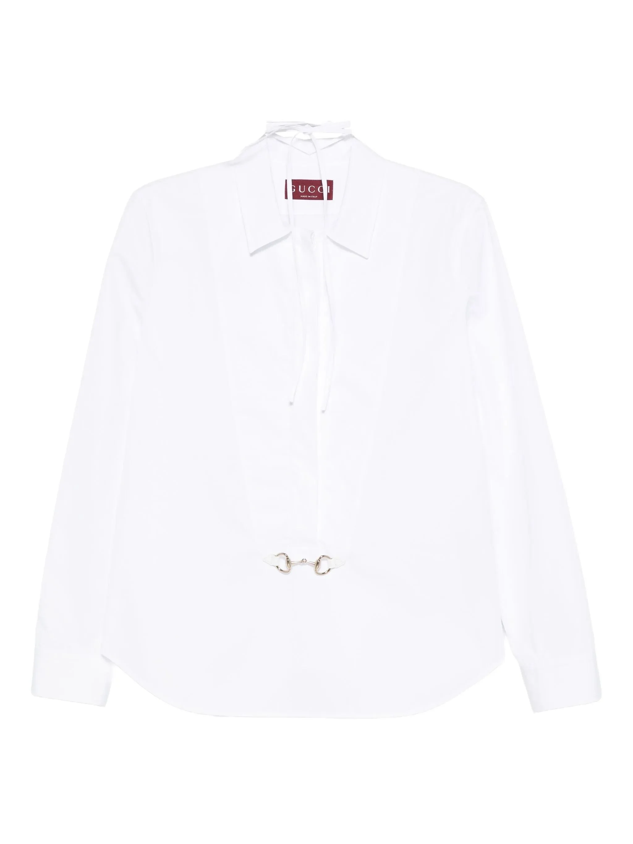 Gucci Horsebit Tie-neck Shirt - 1