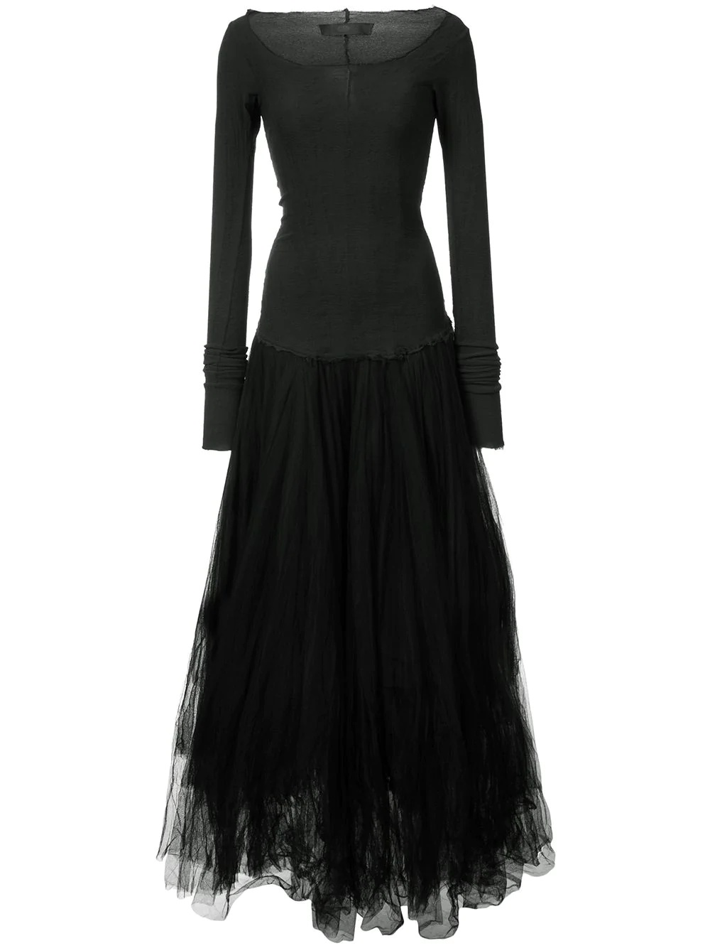 flared longsleeved tulle dress - 1