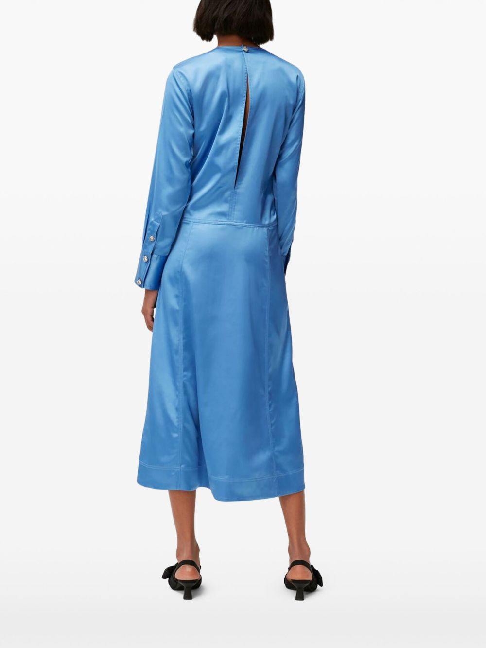 ruched-detail satin midi dress - 3