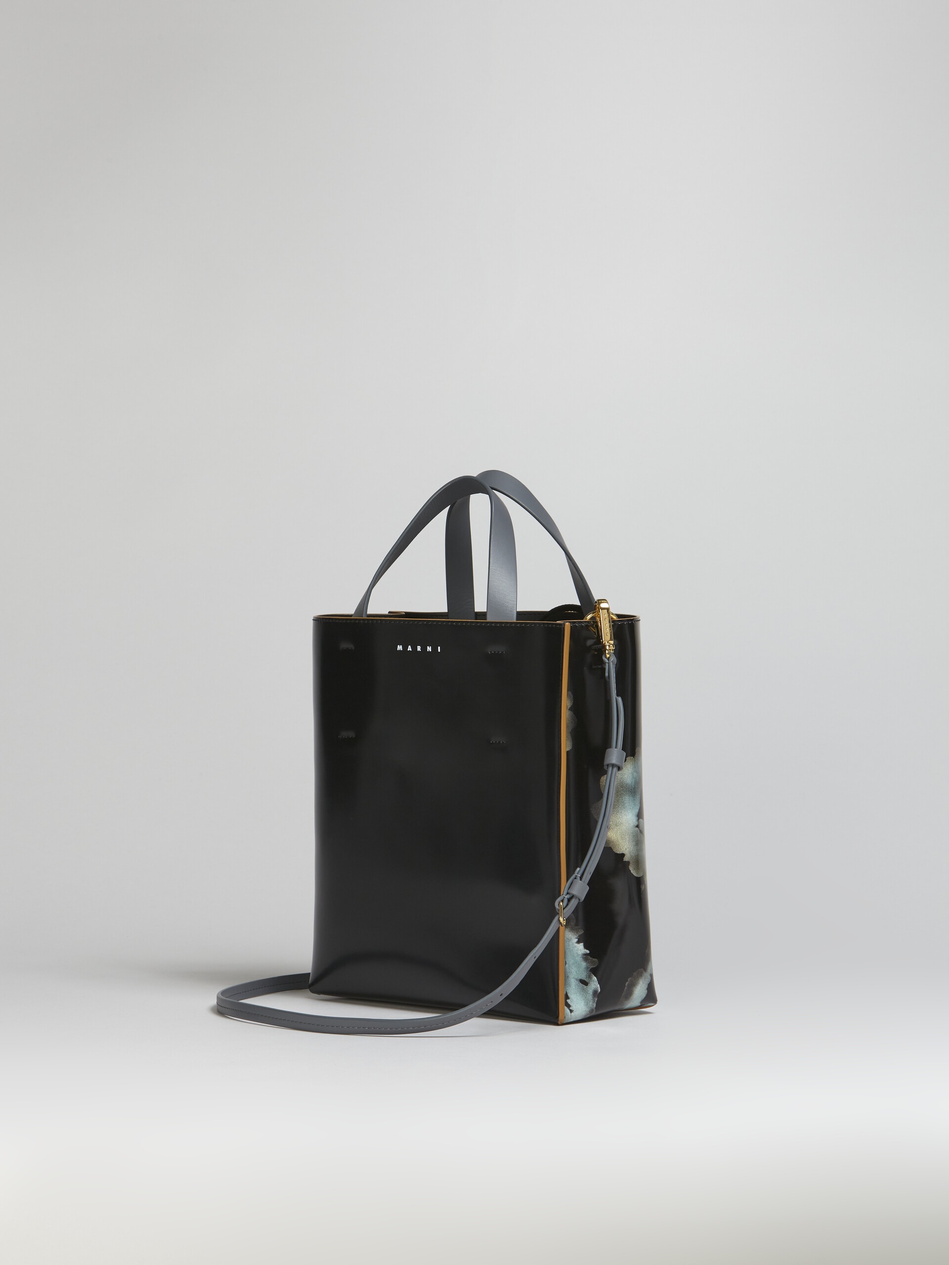 MUSEO TOTE BAG IN SUNFLOWER PRINT POLISHED LEATHER - 3