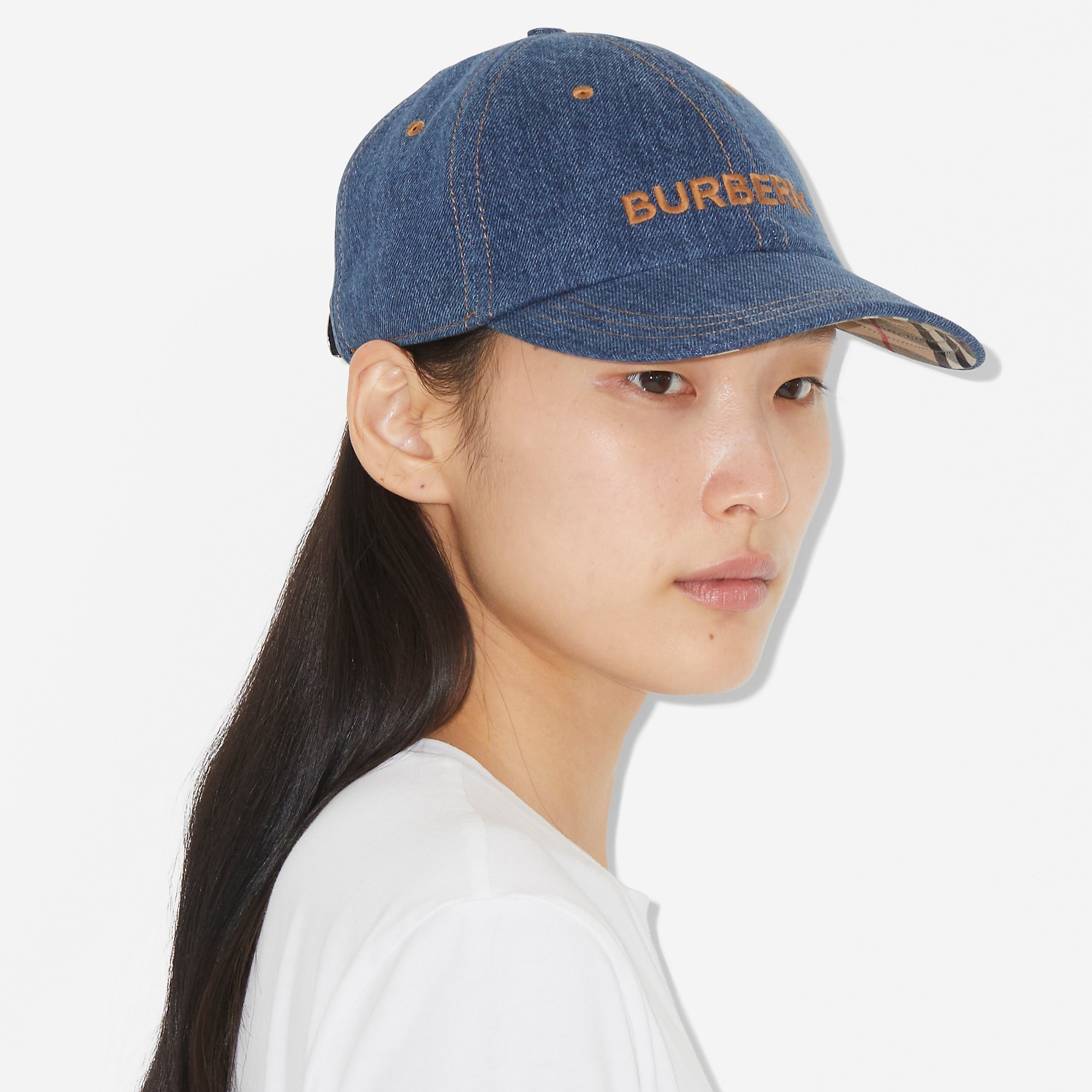 Burberry denim baseball cap - Blue