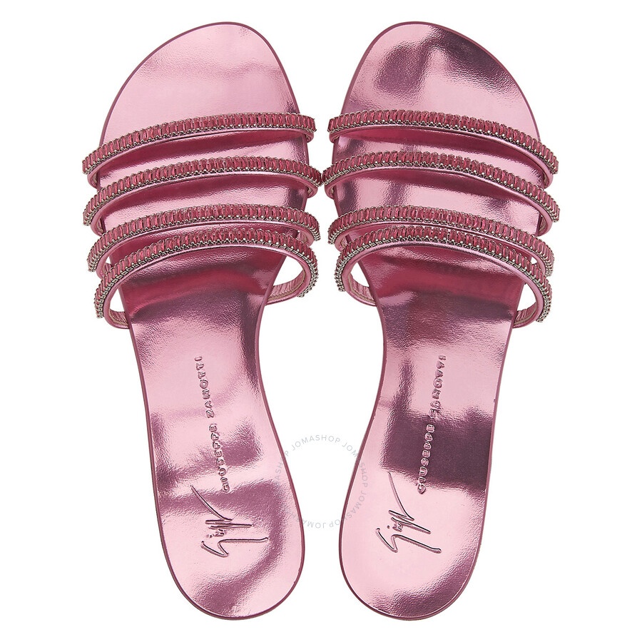 Giuseppe Zanotti Ladies Iride Crystal Flat Sandals - 3