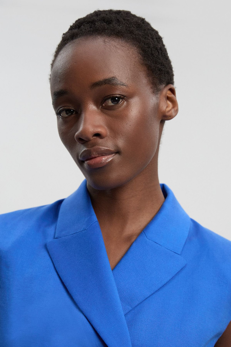 KAREN MILLEN Tailored Linen Corset  Back Detail Button Front Waistcoat outlook