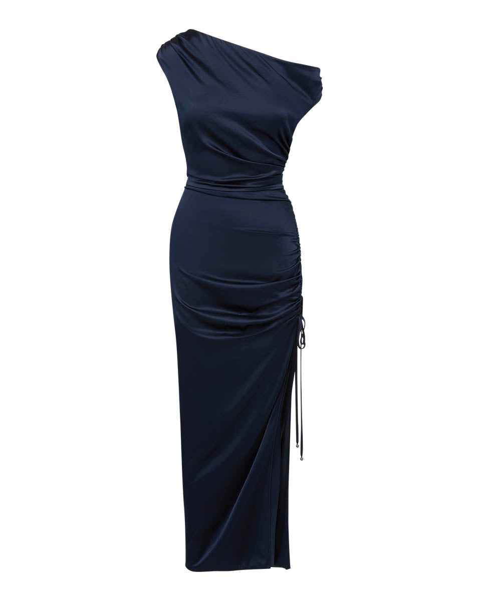 KADIE STRETCH-SILK CHARMEUSE DRESS - 1