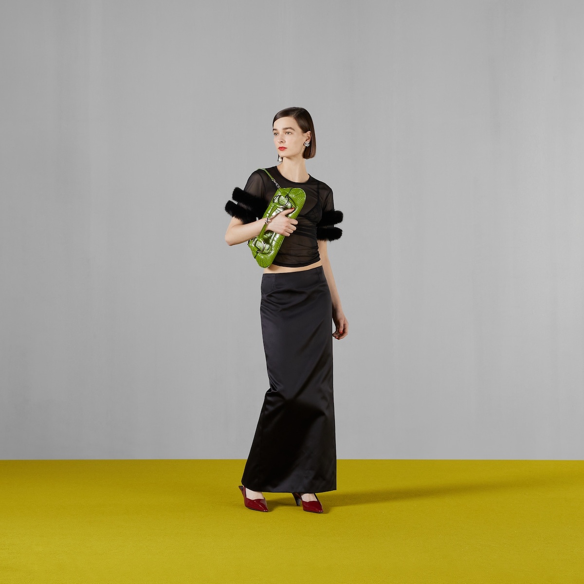 Silk skirt with Interlocking G - 4
