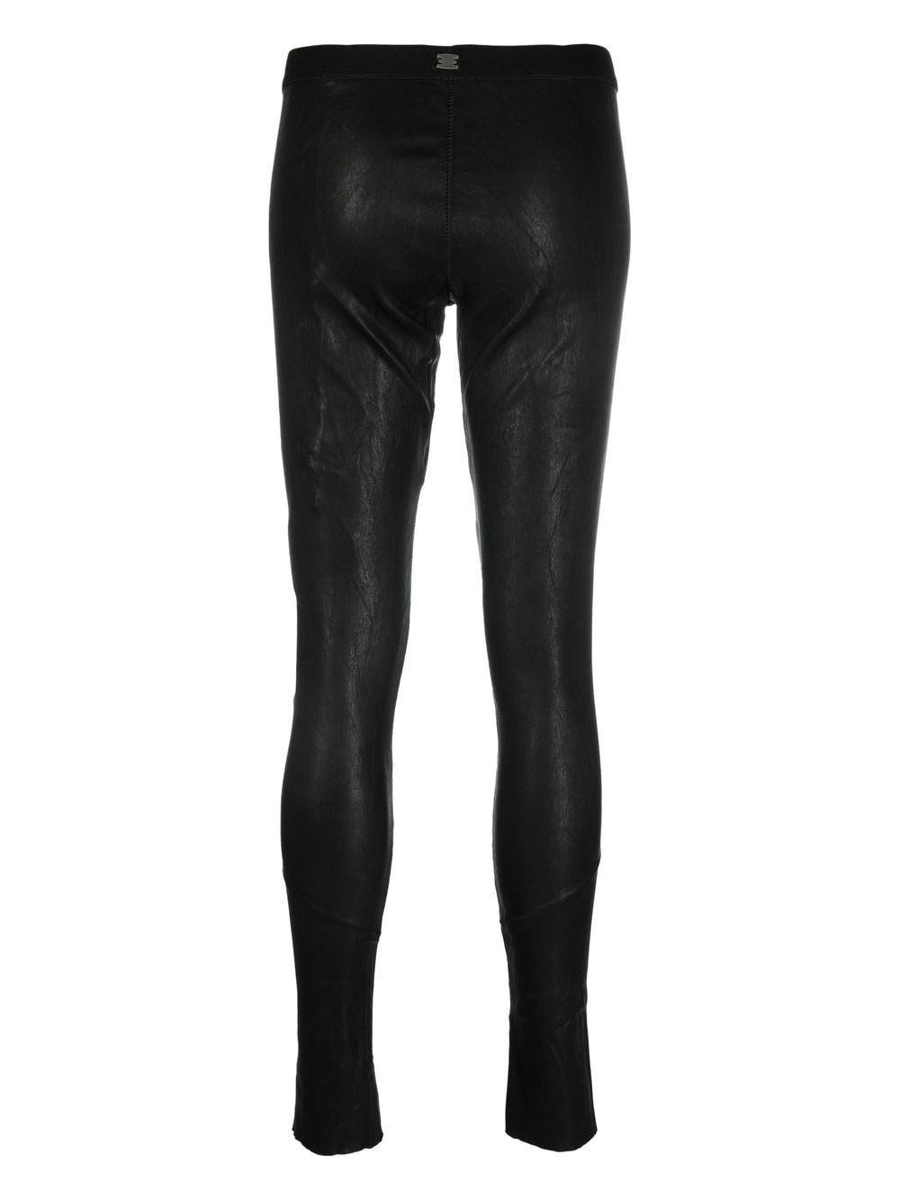 low-rise leather leggings - 2