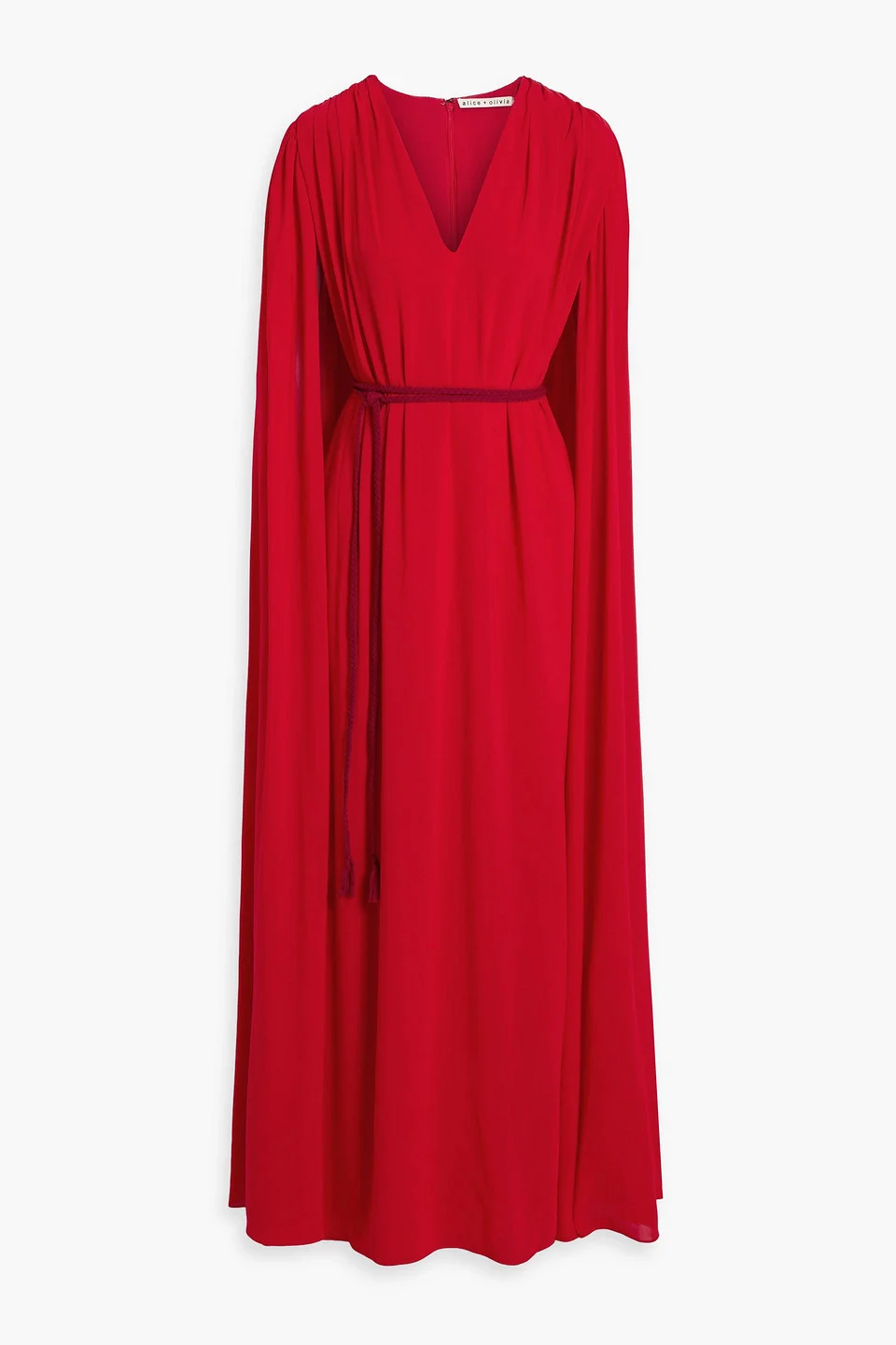Zenaida cape-effect crepe de chine maxi dress - 1