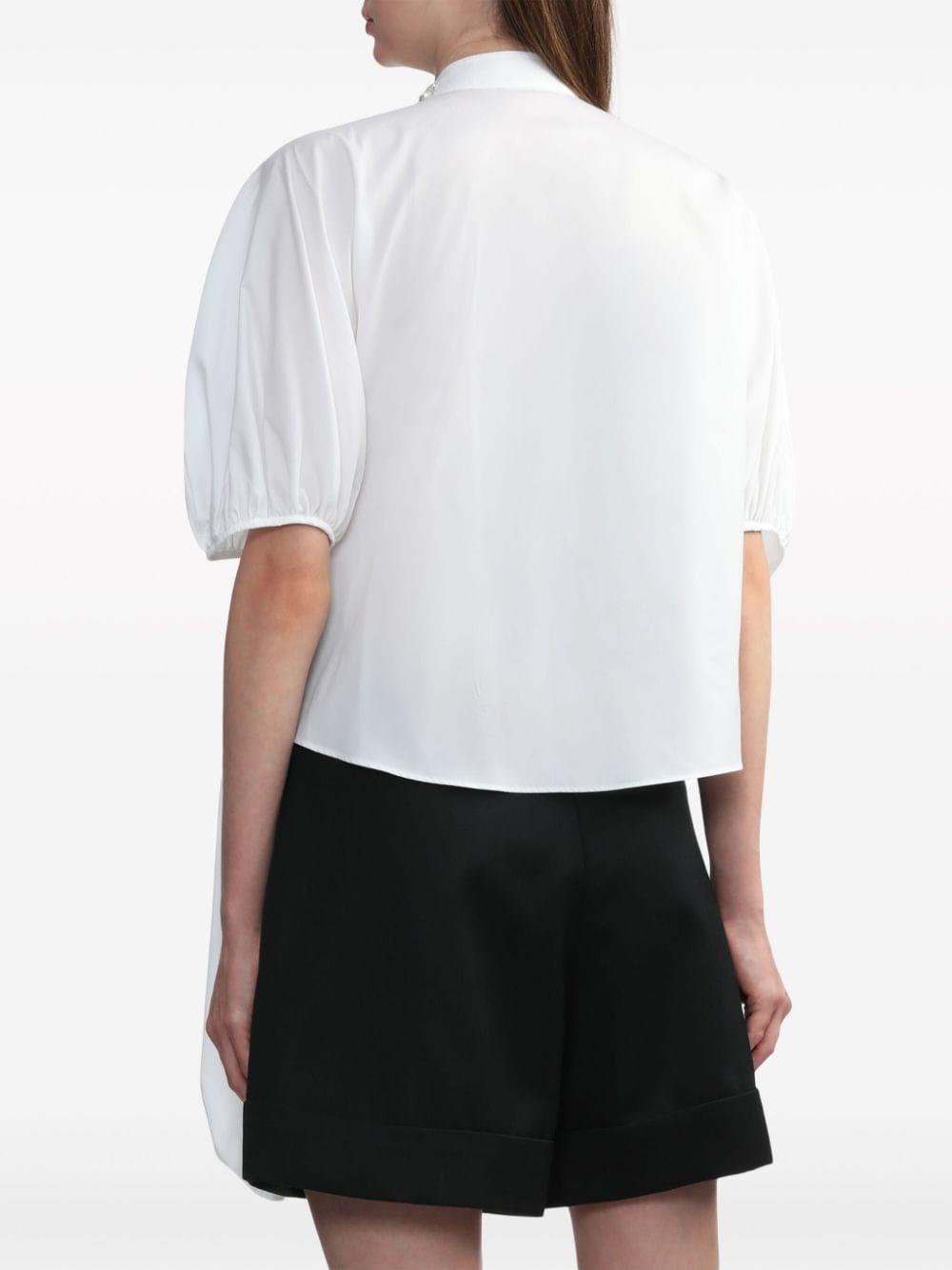 beaded puff-sleeve sash blouse - 4