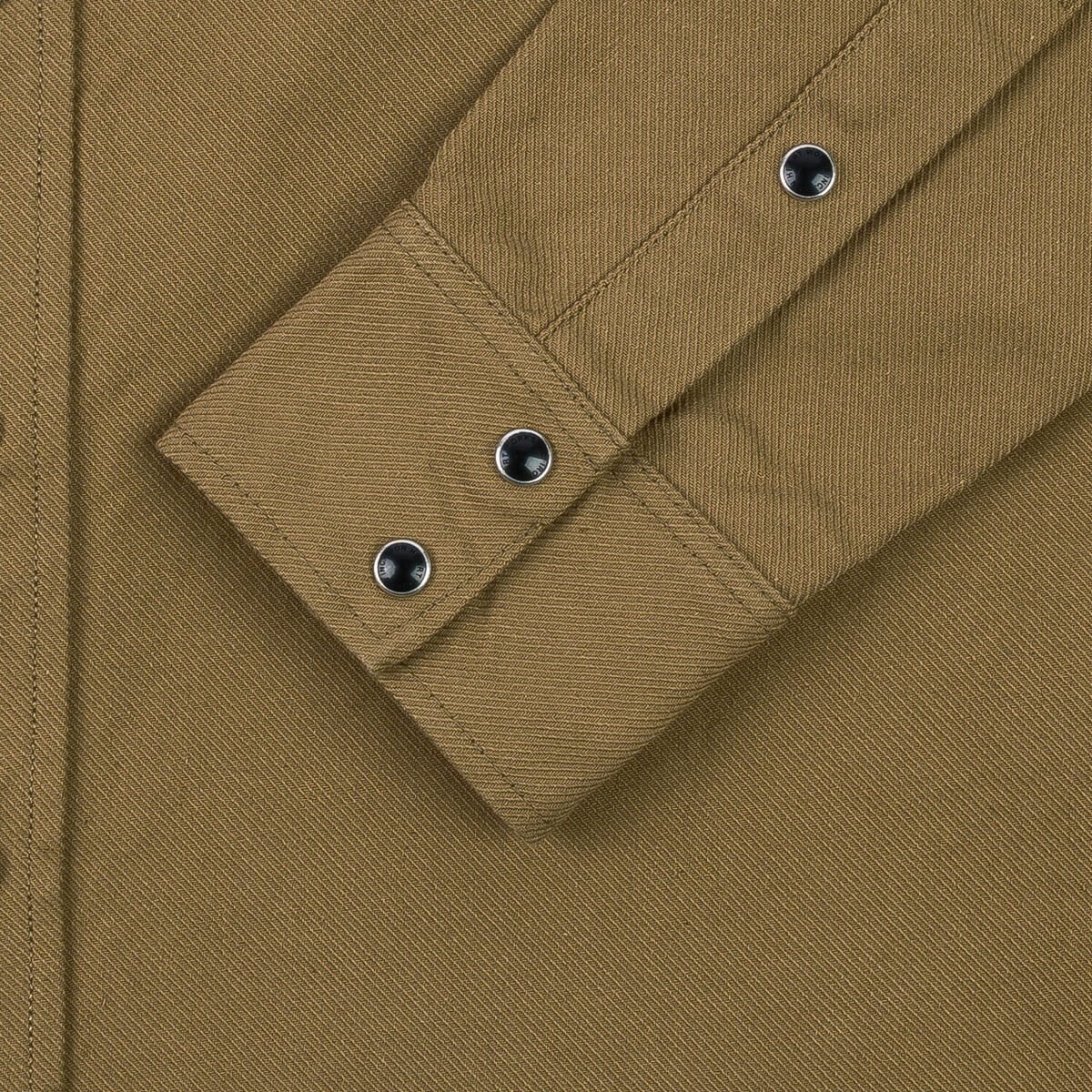 IHSH-235-BRN 13oz Military Serge Western Shirt - Brown - 6