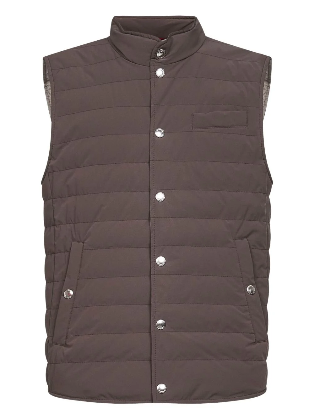 quilted snap-button gilet - 1