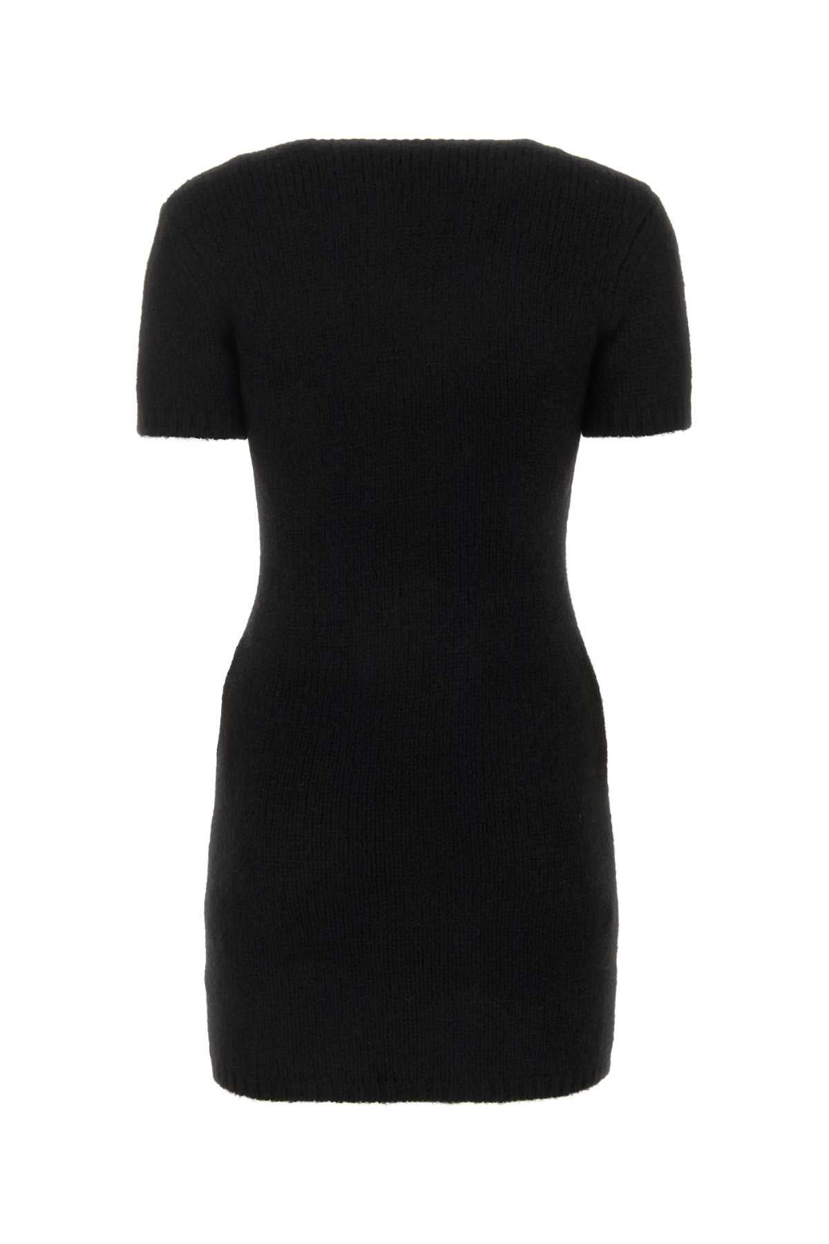 Alexander Wang Women Black Stretch Alpaca Blend Mini Dress - 2