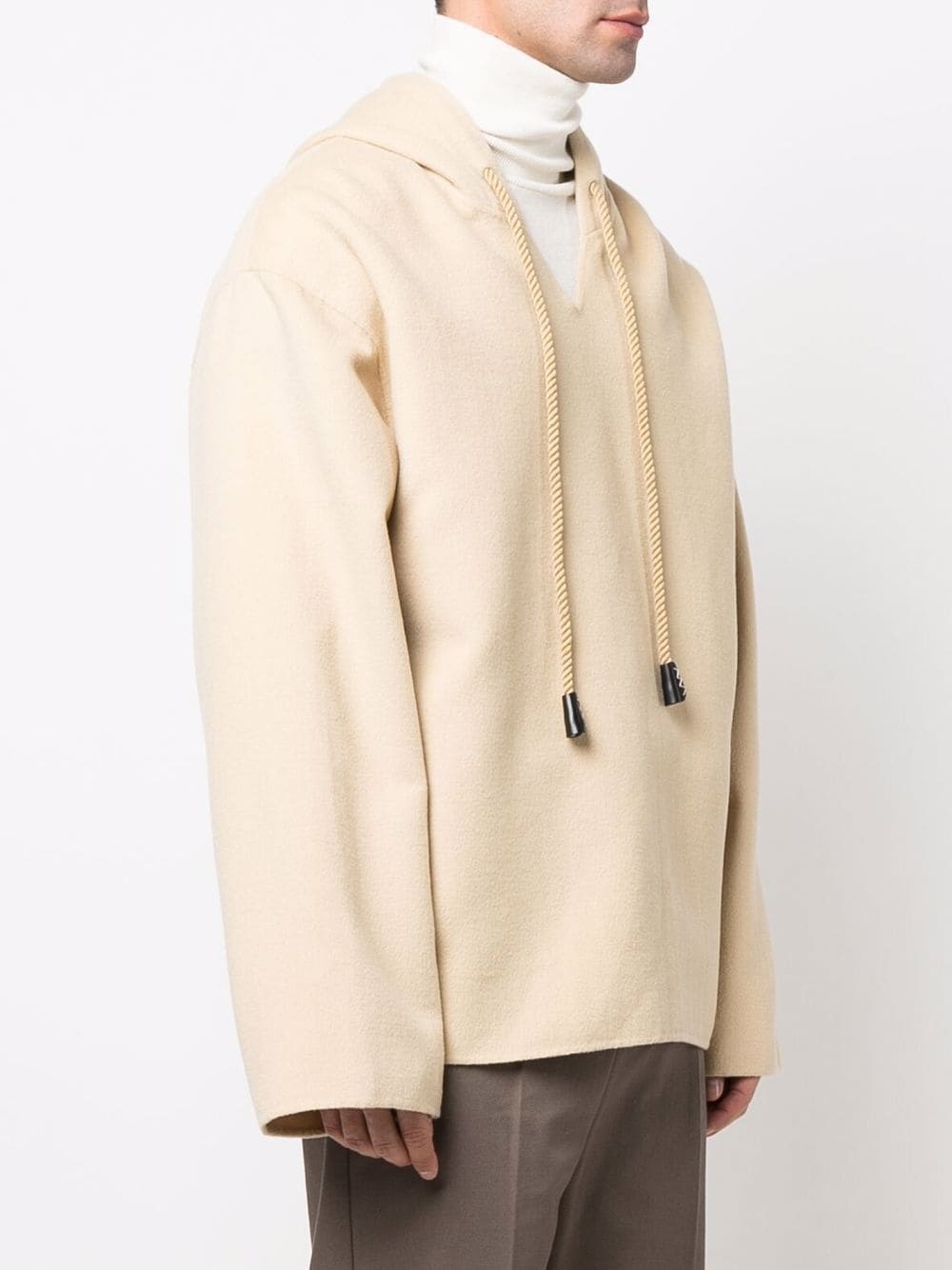 pilgrim collar wool smock hoodie - 4