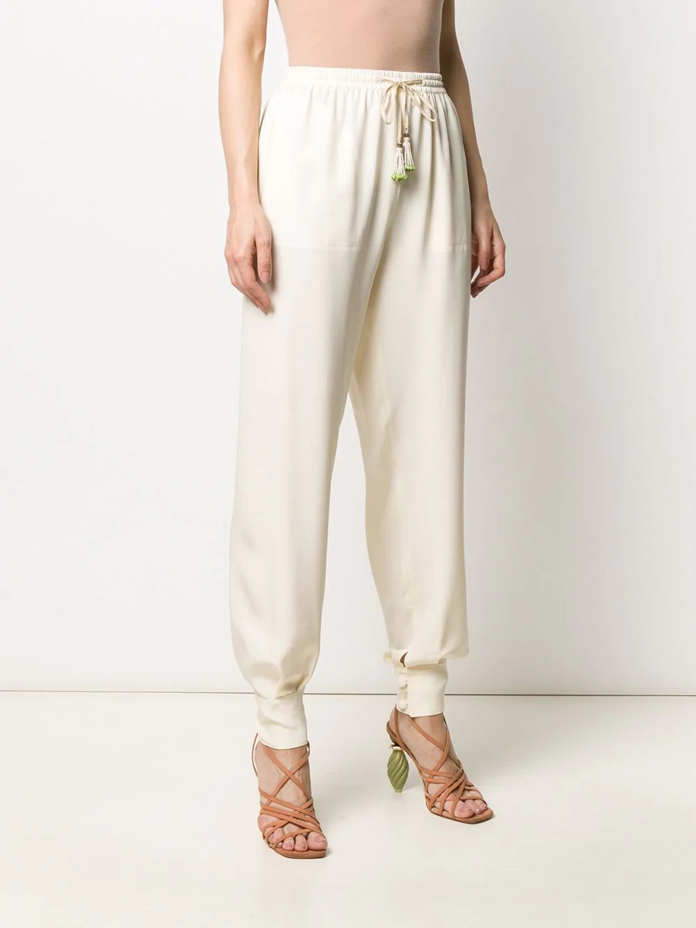 cuffed drawstring-waist trousers - 3