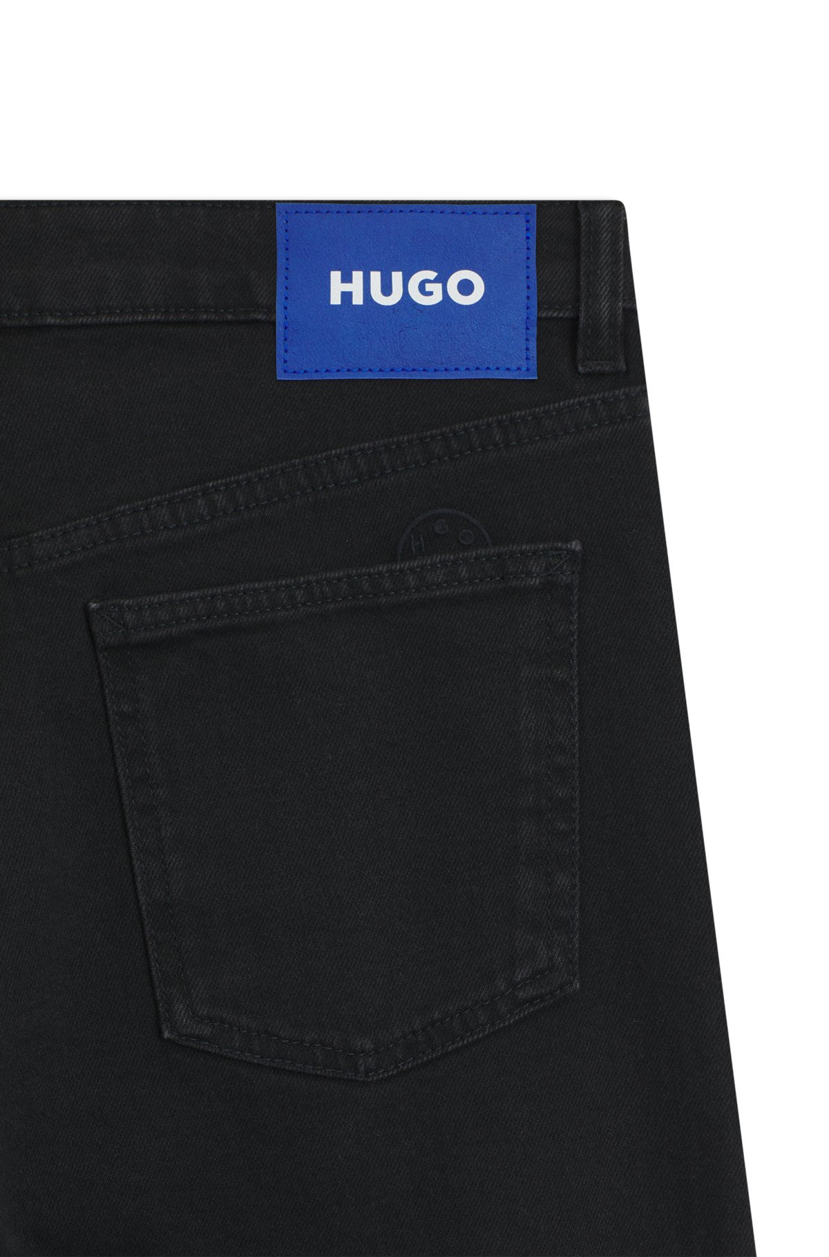 SLIM-FIT JEANS IN BLACK STRETCH DENIM - 6