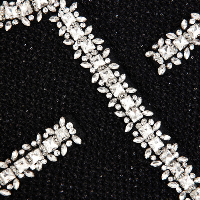 Black Sequin Knit Mini Dress 5