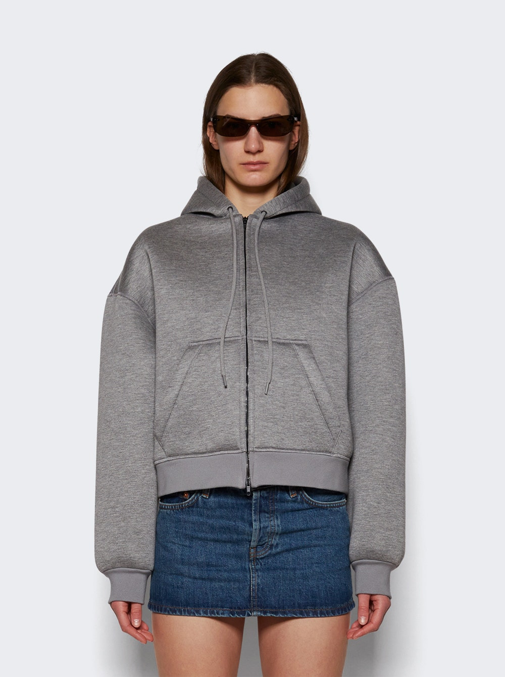 Bonded Zip Hoodie Grey Marl - 3