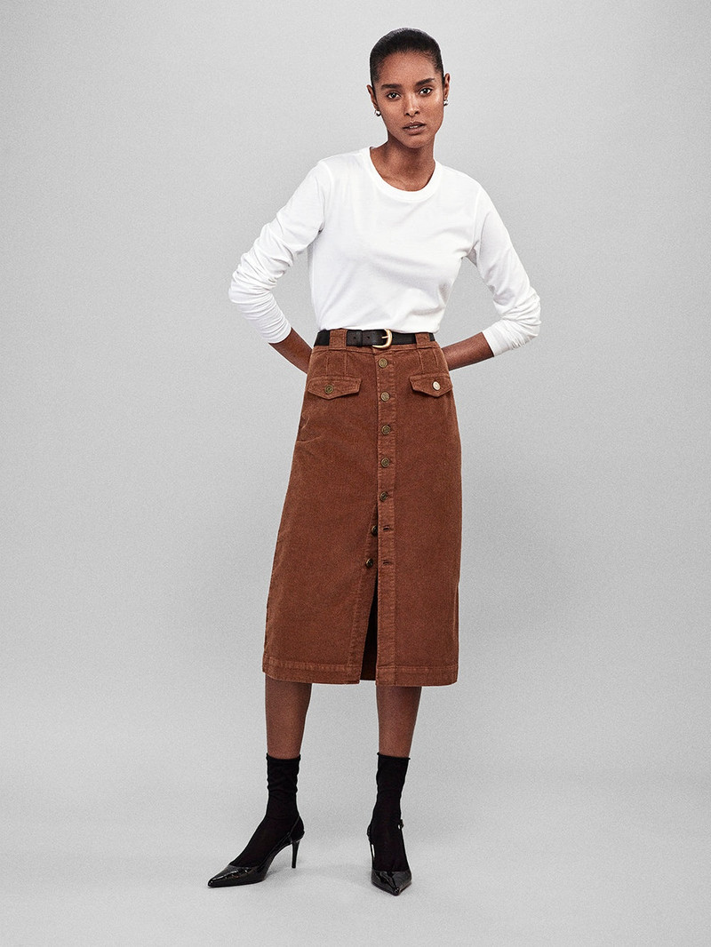 FRAME The Penelope Skirt in Toast outlook