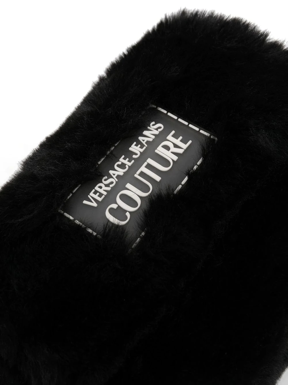 logo plaque faux fur shoulder bag - 5