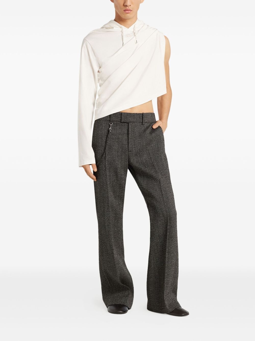 asymmetric long-sleeve hoodie - 6