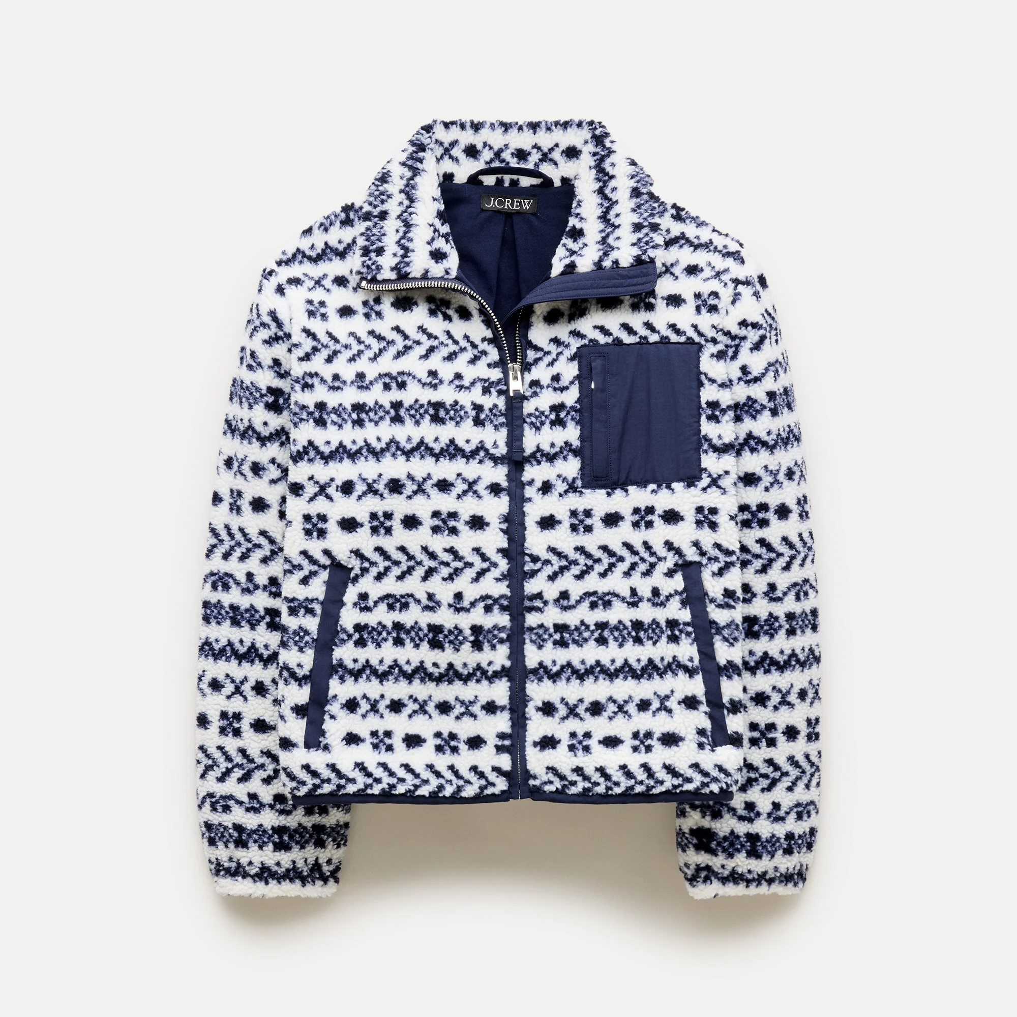 Sherpa zip-up jacket in jacquard - 1