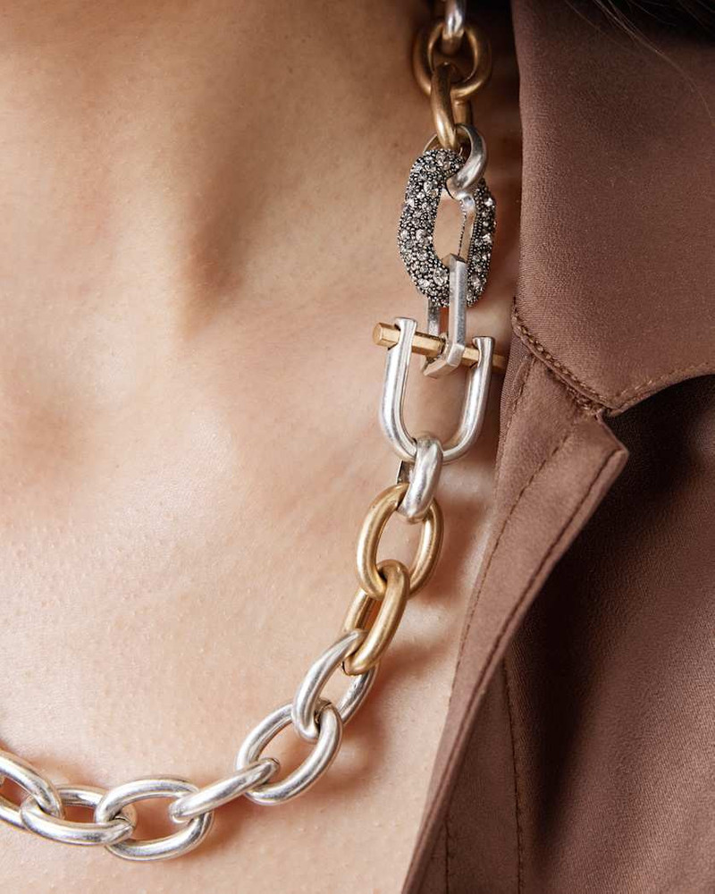 CADENCE TWO TONE CHAIN NECKLACE 4